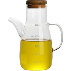 Cabilock Glass Olive Oil Dispenser Bottle Oil and Vinegar Dispenser Set Oil Vinegar Cruet with Pourer for Kitchen Restaurant 500 ml