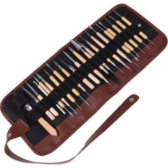 22gb Keramikas grebšanas instrumentu komplekts Koka metāla māla formēšanas skulptūru instrumenti, grebšanas rīku komplekts