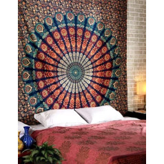 RAJRANG BING RAJASTHAN TO YOU Mandala, Ombre Peacock sienas piekaramie un gultas pārklāji dzīvojamās istabas gobelēni Home Decor Boho gobelēns dažādos izmēros un krāsās