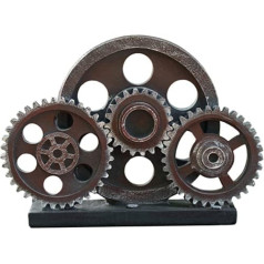 Retro Industrial Steampunk Resin Gear figūras augstums 19,5 cm, vara krāsa, smags dekoratīvā apģērba vāka modelis, dekoratīva ornamenta statuja mājas bāram