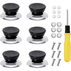 6 Pcs Pot Lid Knobs, Universal Kitchen Cookware Lid Handles Lifting Handle Heat Resistant Pot Lid Knob Handle Kitchen Cookware Cover Pan Parts Set with Screws