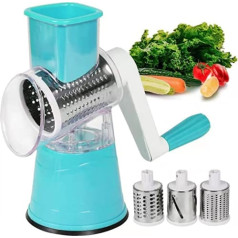 Multipurpose Kitchen Grater Rotary Cheese Grater Kitchen Utensils Fruit Vegetable Spiralizer Easy to Clean and Cut Vegetable Shredder