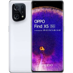 OPPO Find X5 5G viedtālrunis, Snapdragon 888, 6,55 collu AMOLED FHD+ 120Hz, +50MP+13MP 4K Ultra Night Video, RAM 8GB + ROM 256GB, 4800mAh 80W Supervooc un 30W Airvooc, IP544444 versijas, IP544444s Balts