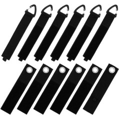 12 Pieces Extension Cable Holder 2 Types Heavy Duty Adjustable Hook Storage Straps and Loop Cable Straps for Cord, Hoses, Rope, RV, Boat and Garage