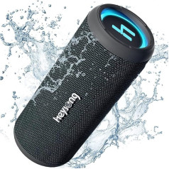 Heysong Bluetooth skaļrunis, mūzikas kaste, pārnēsājama bezvadu Bluetooth kārba ar gaismu, ūdens aizsardzības kastes un 360° telpiskā skaņa, dubulto basu draiveri, TF karte, USB atmiņa, baseins, mājas, dārza piederumi