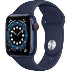 Apple Watch Series 6 40 mm (GPS + Cellular) — Aluminiumgehäuse Blau Tiefe Marine Sportarmband (Generalüberholt)