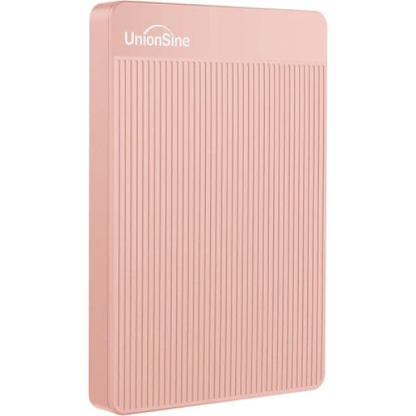 UnionSine 500 GB ārējais cietais disks īpaši plāns pārnēsājams 2,5 collu USB 3.0 SATA cietā diska krātuve personālajam datoram Mac galddators klēpjdators Wii U Xbox PS4 (rozā) HD2510