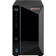 Asustor Drivestor 2 Pro AS3302T 2 Bay NAS serveris — tīkla atmiņas futrālis, četrkodolu 1,4 GHz centrālais procesors, 2,5 GbE ports, 2 GB DDR4