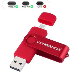 Wansenda USB zibatmiņas disks 128GB Micro USB 2.0 Memory Stick Dual Flash Drive ar mikro savienotāju Android viedtālruņu planšetdatoriem un datoriem