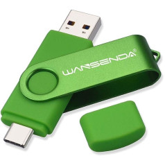 WANSENDA USB C Stick 512GB USB Type C Flash Drive OTG USB 3.0 Dual Flash Drive 2-in-1 Memory Stick for Tablet, PC, MacBook, Type C Android Phone (512G, Green)