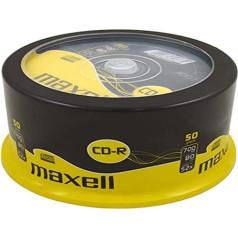 Maxell CD-R sagataves (52x ātrums, 700 MB, 80 min, 50 vārpstas)