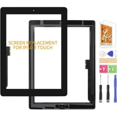 Replacement Touch Screen Digitizer Glass for iPad 3 3rd Gen A1416 A1403 A1430 Touch Display Panel Repair Part Kit with Tempered Glass Tools and Home Button (No LCD Display) (Black)