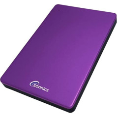 Sonnics 500GB Type C USB 3.1 ārējais pārnēsājamais cietais disks Windows PC, Mac, Klug TV, Xbox ONE/Series X & PS4/PS5 — violets