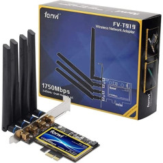 MQUPIN Fenvi T919 bezvadu karte, BCM94360CD galddatora 5G datora WiFi karte, Bluetooth 4.0 divjoslu Gigabit PCIE bezvadu tīkla karte, nav nepieciešams draiveris operētājsistēmai MacOS (FV-T919 BCM94360CD BT4.) 0)