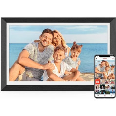 ARZOPA digitālais foto rāmis, 15,6 collu WiFi elektroniskais foto rāmis, 1920 x 1080 FHD IPSTouch ekrāns ar 16 GB atmiņu, piestiprināts pie sienas, kopīgojiet fotoattēlus vai videoklipus, izmantojot lietotni Frameo