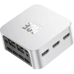 Mini datora Dual Ethernet porti, Intel N95 203G dators, 16GB LPDDR5 512GB SSD mazs dators Windows11 Pro HDMI 4K@60 3 ekrāna displejs, 2.4/5G WiFi, BT4.2 zems enerģijas patēriņš mājas kinozālei/izslēgts. ledus