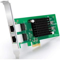 ipolex Gigabit PCIE tīkla karte Intel E1G42ET - Intel 82576 mikroshēma, divi RJ45 porti, 1Gb Ethernet PCI Express LAN adapteris, 10/100/1000Mbps NIC operētājsistēmai Windows Server, Linux