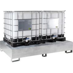 Tvertne MAUZER 2 x 1000L palešu konteinera IBC tvertnei - cinkota