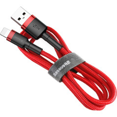 Izturīgs elastīgs kabelis USB kabelis Iphone Lightning QC3.0 1.5A 2M sarkans