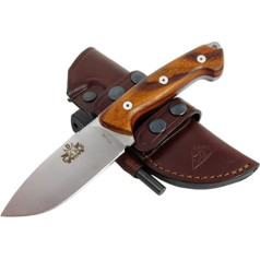 Axarquia Outdoor Camping Belt Knife, Hunting Knife, Survival Bushcraft Knife, высококачественная сталь MOVA-58 (Single Edge), кожаные ножны и огнеупорная сталь.