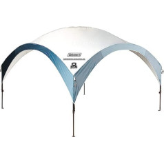 Coleman Fast Pitch Shelter — 4,5 x 4,5 m — paviljons, staļļa ballīšu telts ar tērauda stabiem, lapene/pasākumu telts, saules aizsardzība SPF 50+, pelēka, xl