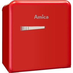 Amica KBR 331 100 R Retro Cool Box / Chili Red / 51 см (В) x 44 см (Ш) x 51 см (Г) / Ретро-дизайн / Мини-холодильник