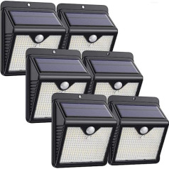 Saules baterijas āra spuldzēm, 【6】 iepakojumā iPosible 150 LED saules kustības detektors āra 2000 mAh saules gaismas āra saules āra apgaismojumam ar kustības detektoru saules ūdensnecaurlaidīgs sienas apgaismojums dārzam