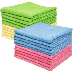 ZOLLNER Set of 20 Microfibre Cleaning Cloths 40 x 40 cm 280 GSM Assorted Colours