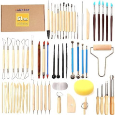 61pcs Ceramic Tools Clay Sculpting Set, Polymer Clay Tools Clay Sculpting Tools, Pottery Carving Tool for Engraving Modelling Embossing Shapes Art DIY