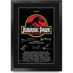 HWC Trading Jurassic Park A3, ierāmēts ar parakstu, drukāts ar autogrāfu attēlu Drukāt fotoattēlu displeja dāvana filmu faniem