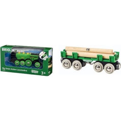 Brio World Big Green Action Locomotive, 33593, akumulatoru lokomotīve ar gaismu un skaņu, mazuļu rotaļlieta, ieteicama no 3 gadiem