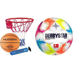 HUDORA Slam It 71710 & Derbystar Brilliant Ball Basketball Set Multicoloured 5