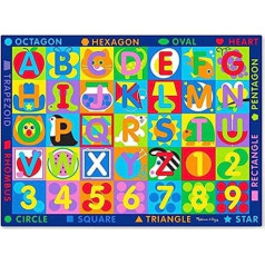 Melissa & Doug Jumbo paklājs ABC-123 (krāsains, liela izmēra rotaļu paklājiņš, 36 spēļu kārtis, 58