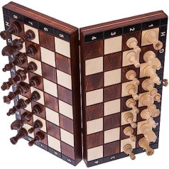 Kvadrātveida šaha spēle Magnētiskās klasiskās koka šaha figūriņas un šaha dēlis