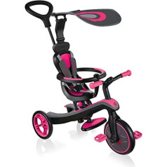 Globber — Explorer Trike 4 in 1 — trīsritenis maziem bērniem vecumā no 10 m līdz 5 gadiem, rozā