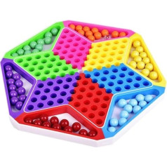 Yxxc Checkers Colourful Acrylic Beads Checkers Kids Adult Puzzle High-End Checkers Marbles Large Gift Storage Bag and Spare Beads