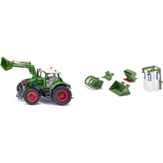 siku 6793, Fendt 933 Vario Tractor with Front Loader, Green, Metal/Plastic, 1:32 & 3658, 5-Piece Front Loader Accessory Set, 1:32, Suitable for All Siku Tractors with Front Loader in 1:32 Scale Green