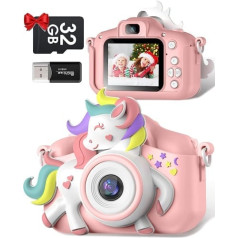 Gofunly Children's Camera 1080P 2.0 Inch Screen Camera Children with 32GB SD Card Selfie Digital Camera Children Camera Children for 3-12 Years Boys and Girls Christmas Toy