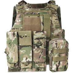 HYCOPROT taktiskā veste 1000D Oxford regulējama militārā airsoft veste īpašai misijai āra piedzīvojumu peintbola militārajām apmācībām, viens izmērs