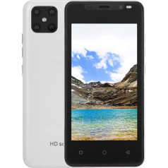 Luqeeg viedtālrunis bez līguma 3G, 4.66 Dual SIM mobilais tālrunis bez līguma, Android mobilais tālrunis lēts 512MB RAM + 4GB ROM, 128GB paplašināma, WiFi, BT, FM, 1500mAh akumulators (balts)