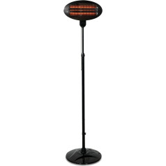 Navaris Baby Heater siltuma lampa ar statīvu - 3 līmeņu maināma galda siltuma lampa ar statīvu - automātiska izslēgšanas augstums - regulējams melnā krāsā