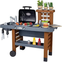 Smoby - Outdoor Garden Play Kitchen - Includes Grill, Sink with Water Pump Function and Many Accessories, for Children from 3 Years