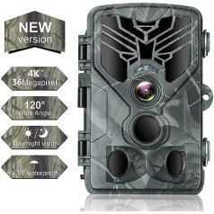 Suntekcam Wildlife Camera 24MP 1080P HD medību kamera Profesionāla āra novērošanas kamera Savvaļas dzīvnieku kamera nakts redzamības platleņķa IP66 ūdensizturīgs bezvadu 0,2 sekunžu sprūda laika kustības sensora fotoattēlu slazds