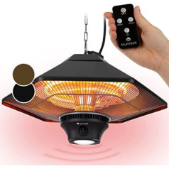 blumfeldt Heat Hexa Infrared Heater, Patio Heater, Electric Heater, Heating Power: 800/1200/2000W IR ComfortHeat Halogen Heating Elements, LED Lighting, Touch Screen