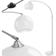 KESSER® loka lampa ar stabilu marmora pamatni, augstums regulējams 146-220 cm balts - kāju slēdzis - stāvlampa loka lampa stāvlampa atpūtas telpas retro dizains