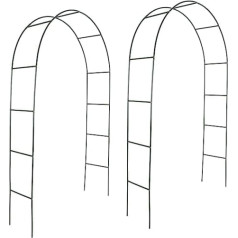 Estexo Rožu arkas komplekts ar 2 zaļām krāsām (RAL 6005) 140 x 240 cm/Rose Trellis Obelisks Metāla arka