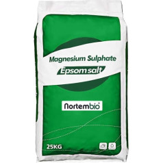 Nortembio Epsom sāls 25 kg, koncentrēts magnija avots, 100% tīrs sāls, vannas un ķermeņa kopšana