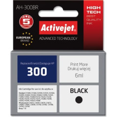 Activejet ah-300br tinte (hp 300 cc640ee nomaiņa; premium; 6 ml; melna)