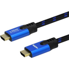 Savio HDMI kabelis (m) v2.1, 3m, 8k, varš, zili melns, apzeltīts, Ethernet / 3d, cl-143