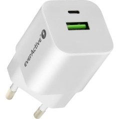 Everactive Usb/usb-c lādētājs qc3.0 30w gan tehnoloģija balts